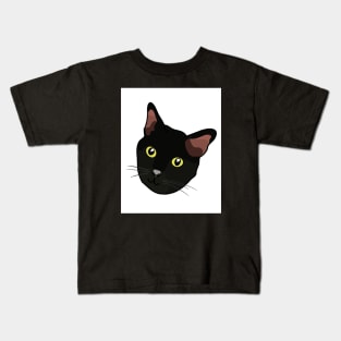 Black Cat Portrait Kids T-Shirt